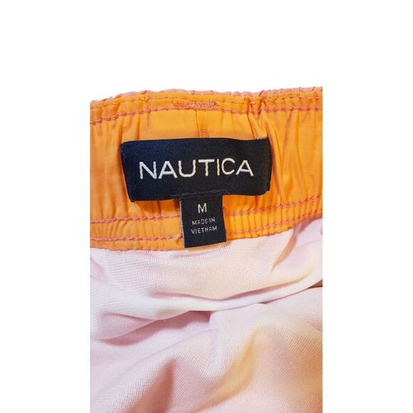 Nautica Color Block Swim Trunks Men's Size M Orange Pink Swim Surf Boat Sailing - Picture 8 of 15